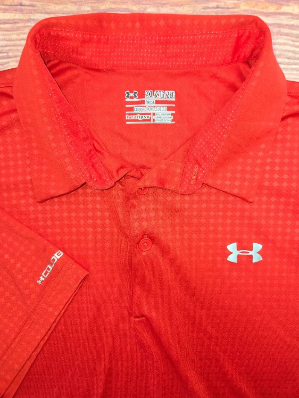 Under Armour Mens HeatGear Loose Fit Red Polo XXL